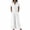 White, variant on Npasoilc Lapel Button Short Sleeve Jumpsuits for Women Crew Neck Solid Color Casual Pants