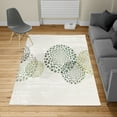 thumbnail image 2 of Abstract Turkish Area Rug, Modern and Cool Design Surreal Dots Like and Circled Design Art, Soft Carpet for Living Room Decor with Distressed Look, 2.6' x 5', Laurel Green, by Ambesonne, 2 of 4