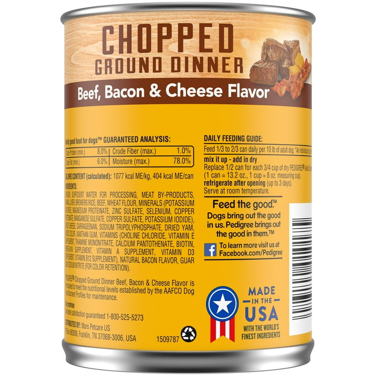 PEDIGREE Chopped Ground Dinner Adult Wet Dog Food, Beef
