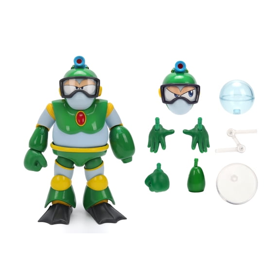 Mega Man Wave 3 Bubble Man Action Figure by Jada Toys – 1:12 Deluxe Scale – 6" Tall, Fully Articulated, Collector Packaging