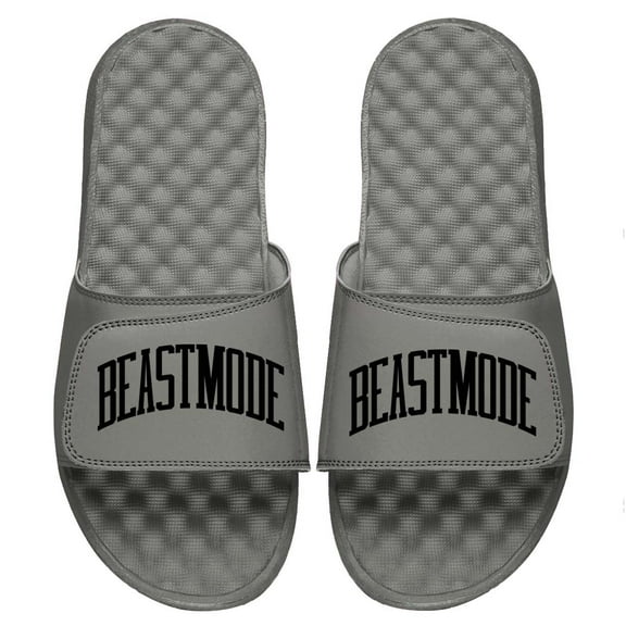 Men's ISlide Gray Beast Mode Wordmark Slide Sandals