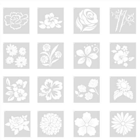

UYUH 16Pcs 2021 Flowers Cookie Stencils Flowers Cake Templates Flowers Coffee Stencils Reusable for Home & Bedroom& Kitchen & Bathroom Supplies & Decorations
