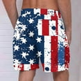 thumbnail image 3 of Chiccall Mens Independence Day Patriotic Day Graphic Shorts Plus Size Summer Elastic Waist Drawstring Pocket Swim Trunks Blue, 3 of 4