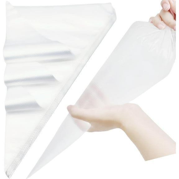 18 Inch Large Piping Bags - 100 Pack Disposable Pastry Bags - Thick Anti-Burst Pastry Icing Frosting Piping Bags For Decorating Cupcakes Cakes Cookies (Large 18 Inch-100 Pack)