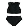 thumbnail image 3 of HOWPAY Girls Swimsuit Tropical Print Sleeveless Tankini High Waist Bikini Bottoms Swim Suit Summer Beach Quick Dry 2 Piece Swimwear Blue, 3 of 9