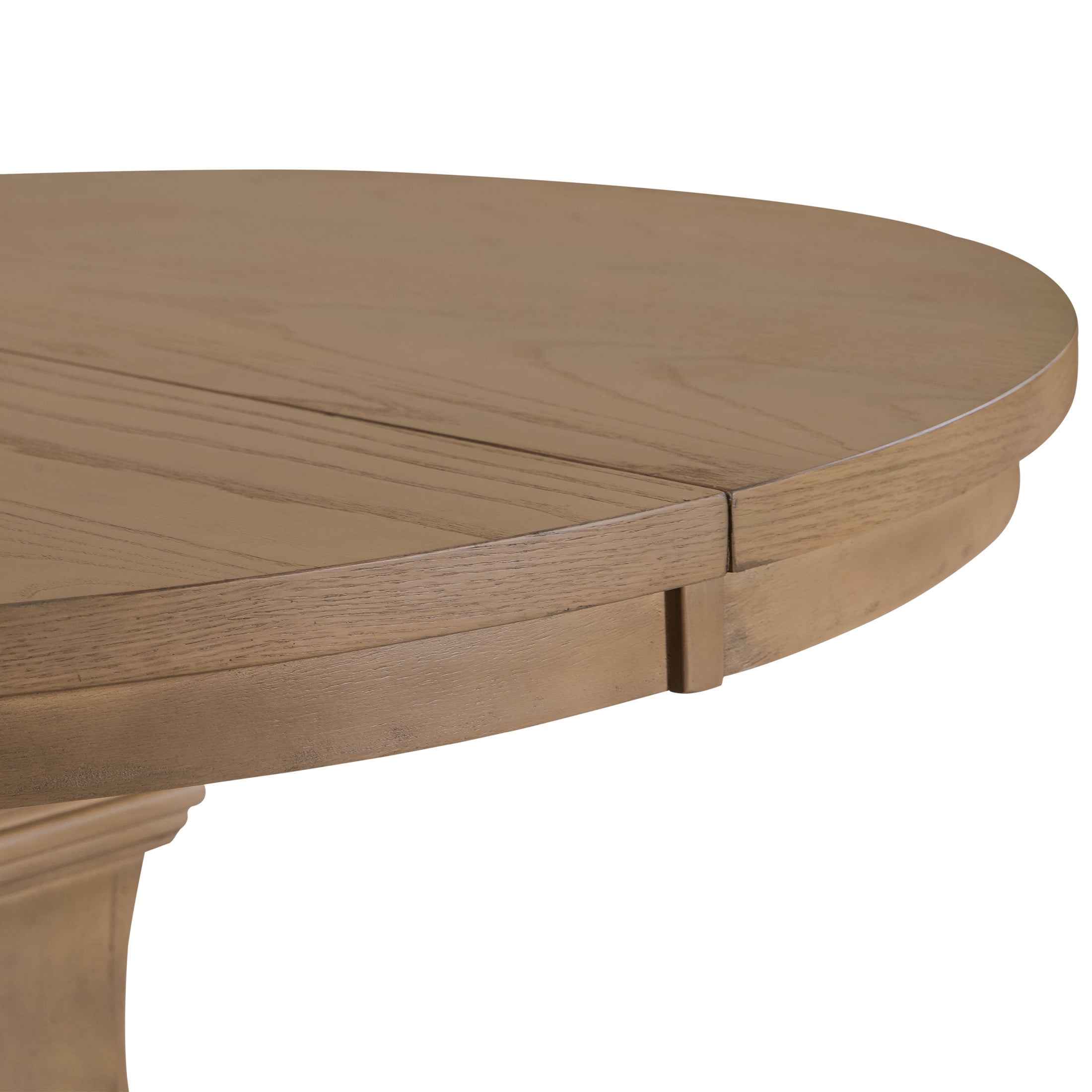 Christopher Knight Home 57" Oval Extendable Dining Table with Pedestal Base, Rustic Farmhouse Style, Light Natural