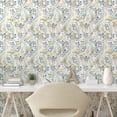 thumbnail image 2 of Ambesonne Botanical Peel & Stick Wallpaper for Home, Print of Lemon and Floral, 13"x100", White Fern Green Mustard, 2 of 5