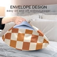 thumbnail image 4 of Yayeee Pillowcase Queen Size Set of 2 Satin Wrinkle Resistant Envelope Pillow Case, Rusty Orange Plaid, 4 of 8