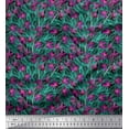 thumbnail image 1 of Soimoi Black Poly Georgette Fabric Flower & Leaves Watercolor Print Sewing Fabric Yard 52 Inch Wide, 1 of 3