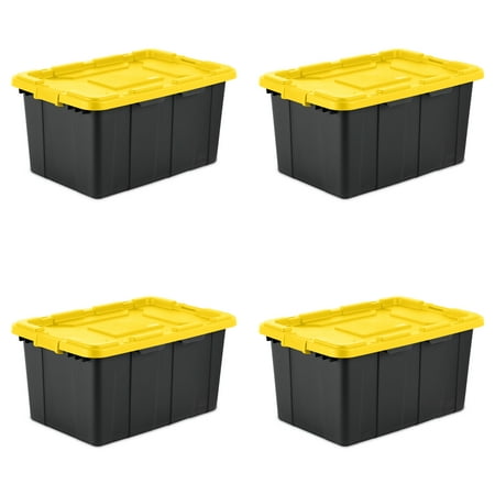 Sterilite 27 Gal. Industrial Tote Yellow Lily Case of 4