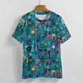 thumbnail image 3 of Spooky Halloween Characters Women's Short Sleeve T-Shirt Crew Neck Casual Summer Trendy Loose Fit Tops, 3 of 6