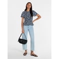 thumbnail image 3 of Time and Tru Women's Smocked Top with Short Puff Sleeves, Sizes XS-XXXL, 3 of 6