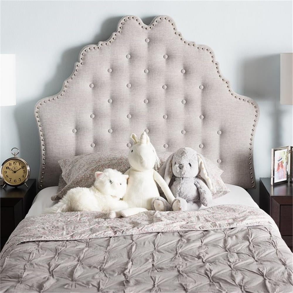 Baxton Studio Hilda Modern and Contemporary Greyish Beige Fabric Twin Size Headboard,Wholesale Interiors