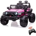 thumbnail image 1 of EastVita 24V Kids Ride on Electric Car with Remote Control 2 Seats 20" Extra Large Seat Wide Truck Wheels Vehicle Front Storage Bottle Holder Central Control Horn Bluetooth USB, 1 of 10