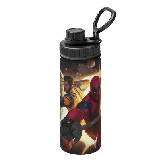 Unisex Sports Insulated Water Bottles, Deadpool_Movie Characters_Wolverine Kettle Stainless Steel Portable Cup 18oz For School Travel Gym Running