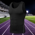 thumbnail image 2 of Awwp Mens Tops Men's Compression Shirts Sleeveless Tank Top Athletic Workout Sports Running Base Layer Undershirt Black L, 2 of 4