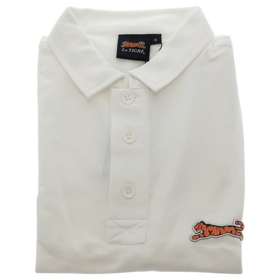 Classic Cotton Polo Shirt for Men by Le Tigre - White - Size Medium (M)