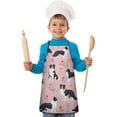 thumbnail image 2 of Border Collie Dogs with Pioneer Flower Kids Aprons for Girls and Boys,Adjustable Neck Strap Toddler Aprons for Kids Cooking Baking, 2 of 7