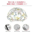 thumbnail image 3 of KLL Floral Pattern Shower Cap & Bath Cap for Women,Reversible Oversized Waterproof Shower Caps for all Hair Lengths,Elastic Reusable Bathing Hair Cap, 3 of 6