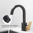 thumbnail image 5 of Bar Sink Faucet Single Hole: WOWOW Bar Sink Faucet Black and Gold, Stainless Steel Wet Bar Faucet with Single Handle for Kitchen Bathroom RV Restroom Sink, 5 of 7