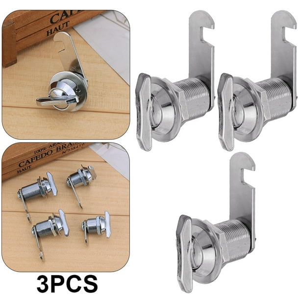 Cerradura Armario Sin Llave Accesorios Hardware Cajón Hierro Cromado Brillante 3 Uds. (25mm)