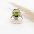 thumbnail image 3 of Handmade Peridot Ring – Vintage Oxidized Sterling Silver Jewelry, Healing Crystal Fashion Ring for Women August Birthstone Ring Size US 4, 3 of 6