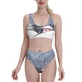 thumbnail image 2 of Picia Watercolor Winter Landscape For Christmas Women's High Waisted Bikini Scoop Neck Swimsuit Two Pieces Bathing Suit-Large, 2 of 8