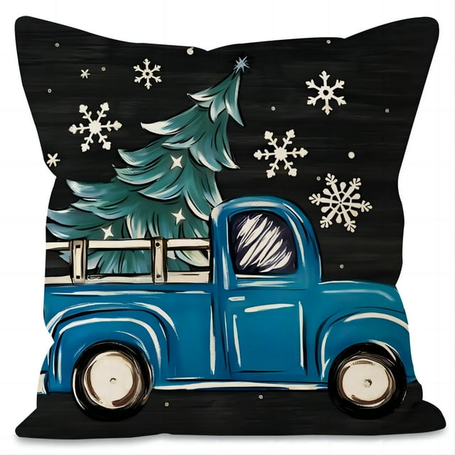 GUANGHONG Décorative Housse de Coussin en Lin de Noël pour Décoration de Canapé Maison avec Motifs Imprimés