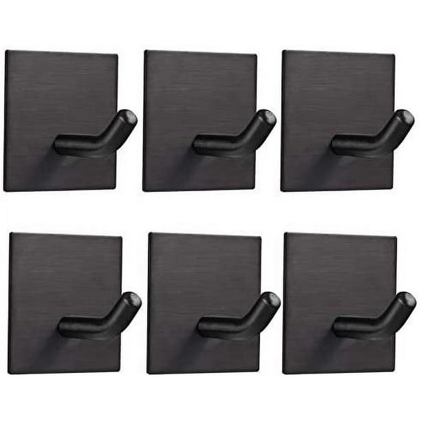 Ganchos adhesivos resistentes, colgadores adhesivos para pared, soporte fuerte de acero inoxidable, ganchos autoadhesivos para cocina, baño, puerta del hogar, toalla, abrigo, bata, 6 paquetes, color