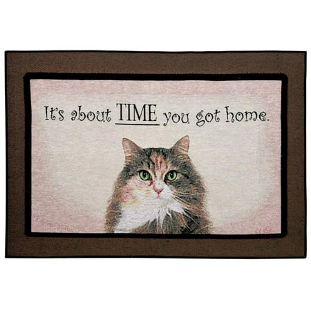 Funny Doormat It S About Time You Got Home Cat Rug Add A Healthy Dose Of Feline Humor To Your Entrance Way By Whatonearth