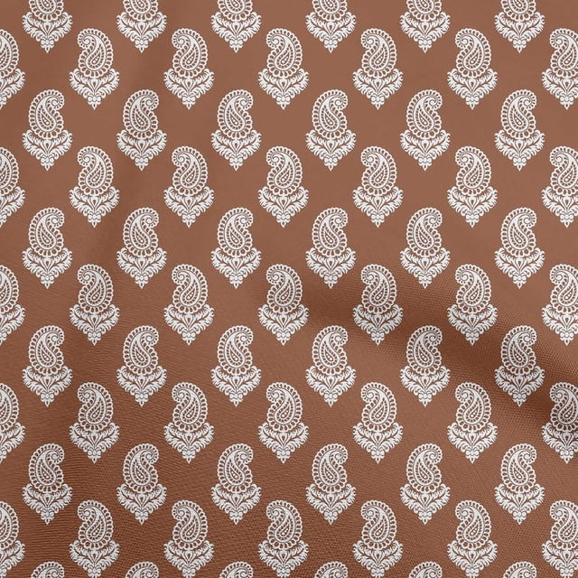 oneOone Polyester Lycra Brown Fabric Block Sewing Material Print Fabric By The Yard 56 Inch Wide