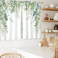 thumbnail image 3 of Boho Leaf Floral Kitchen Curtains Colorful Botanical Leaves Bathroom Curtains Window Treatment Drapes Tier Bohemian Plant Cafe Small Bedroom Short French Door Curtains 2 Panels 28x40 Inch, 3 of 9