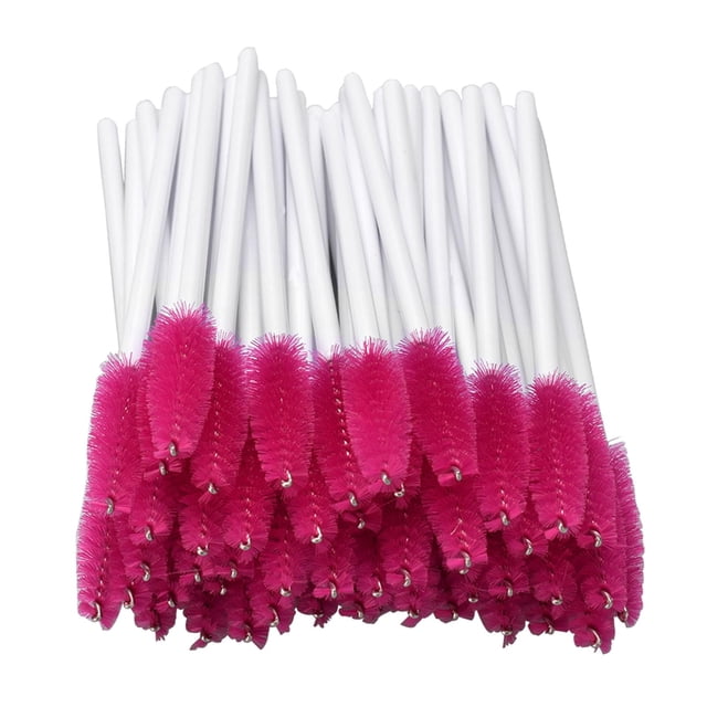50Pcs Cepillo de pestañas Varita flexible para pestañas Lápiz labial Máscara Varilla Blanca Roja Yuyangstore Cepillo de pestañas