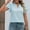 Light Blue, variant on QUNYINEY Pullover Tops for Women Trendy Solid V Neck Casual Ruffle Short Sleeve Shirts Loose Cut Out Shirts for Women Trendy
