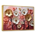 thumbnail image 2 of Designart "Petal Perfection Gold and Pink Floral Beauty" Floral Framed Wall Art - Modern Farmhouse Gold Abstract Floral Living Room Framed Canvas Art, 2 of 6