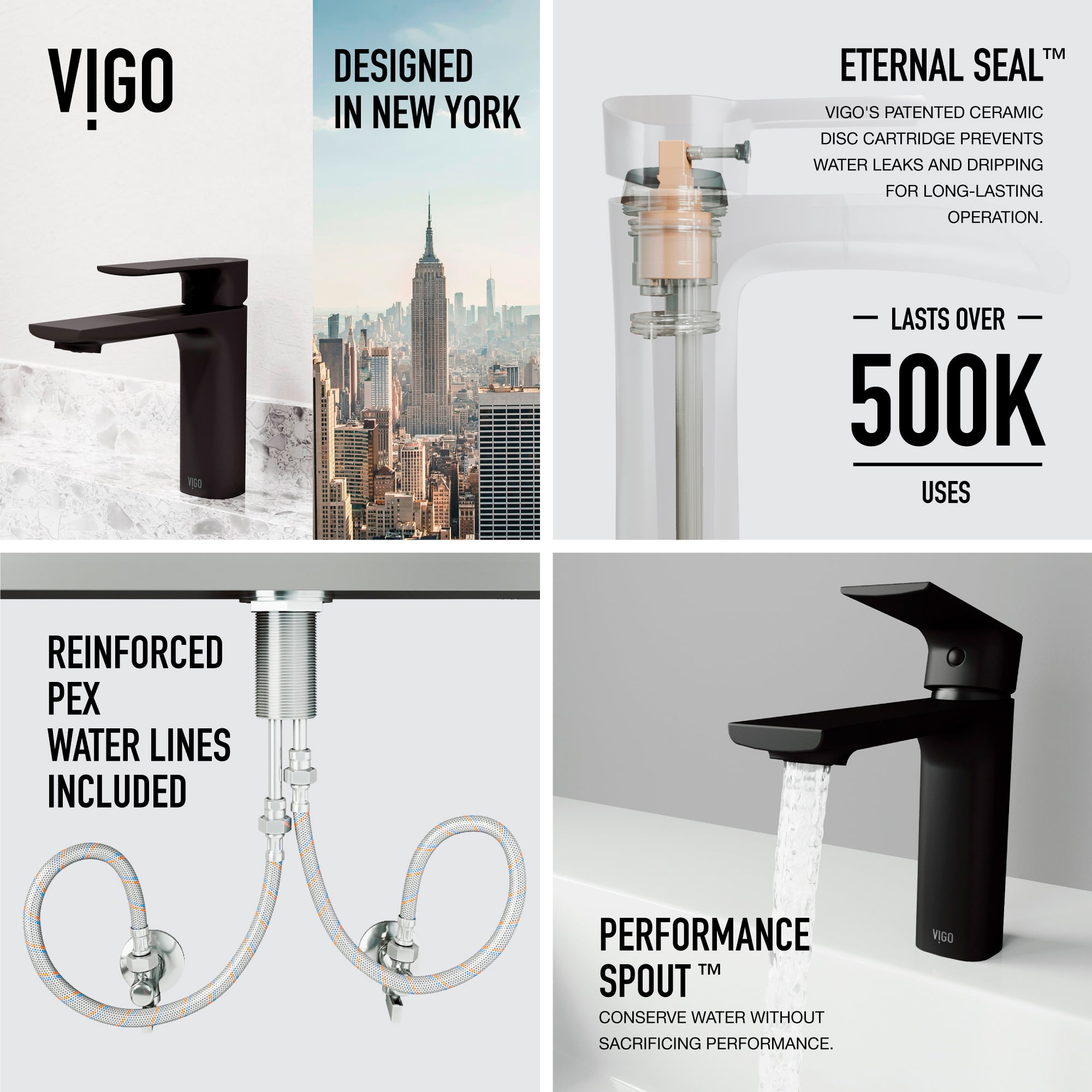 VIGO Davidson Single Handle Single-Hole Bathroom Faucet Sink in Matte Black
