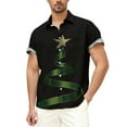 thumbnail image 2 of Men's Christamas Shirt Short Sleeve Button Down Blouses Casual Xmas Print Lapel Basic Tops 2025 Trendy Festival Gift (2XL, Army Green), 2 of 5