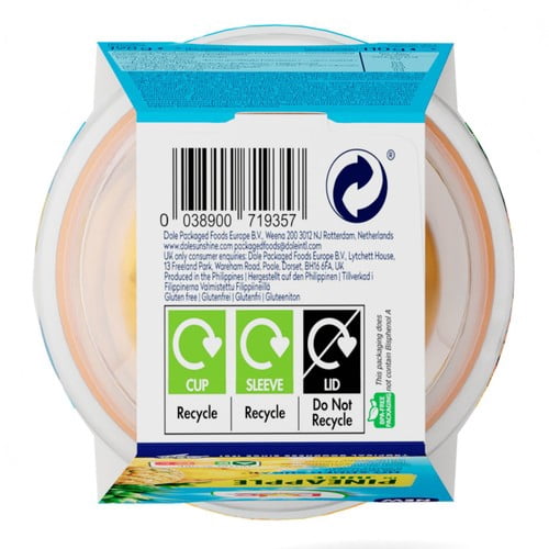 Dole Tropical Gold Pineapple Chunks in Juice Fruit Pot 198g, British Import (Pack of 3)