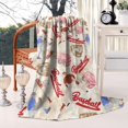 thumbnail image 2 of Beige Baseball Elements Pattern Blanket,Comfortable Soft Flannel Throw Blanket,All Season,Warm Lightweight Blankets for Sofa Bed Couch Living Room Chair,40"x50", 2 of 4
