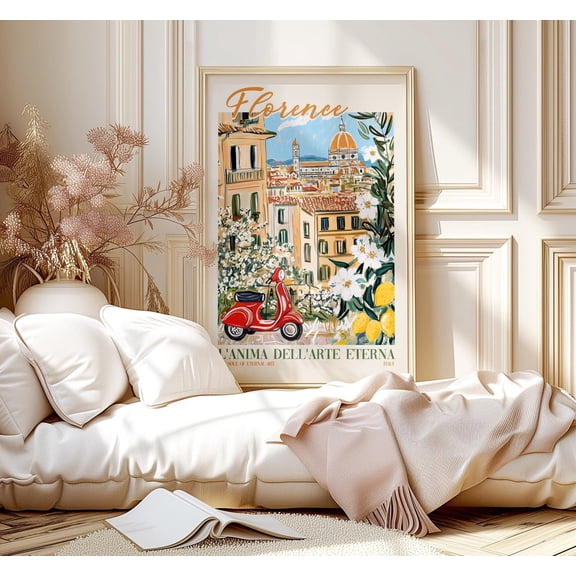 Florence Italy Art Poster: Firenze Duomo, Italian Travel Poster, Unframed Poster Size 8x12
