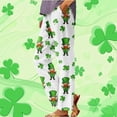 thumbnail image 2 of lcziwo Holiday Sales, Linen Pants for Women Loose Fit Plus Size Straight Leg Pants 2025 Summer Casual Elastic Waist Beach Pants St Patricks Day Shamrock Print Pants Green XXL, 2 of 6