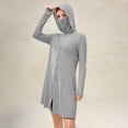 thumbnail image 4 of Women’s UPF 50+ Sun Protection Hoodie with Face Mask Neck Gaiter Breathable Zipper Long Sleeve Shirt for Hiking Fishing S-3XL Gray, 4 of 8