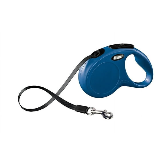Flexi New Classic Retractable Tape Dog Leash Small 16-Foot Blue 33-lb. Dogs