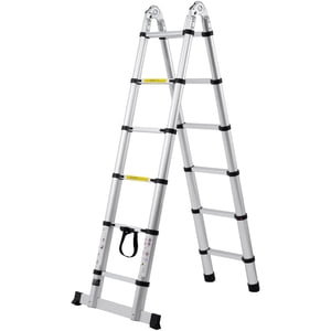 KFFKFF 12.5ft A-Frame Telescoping Ladder with 375lb Capacity