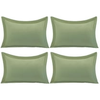 Unique Bargains 4-Pack Envelope Closure Pillow Sham No Zipper King Sage