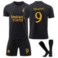 thumbnail image 1 of 2324 Real Madrid second guest black no. 9 Mbappe shirt set No. 9 Mbappe, 1 of 2