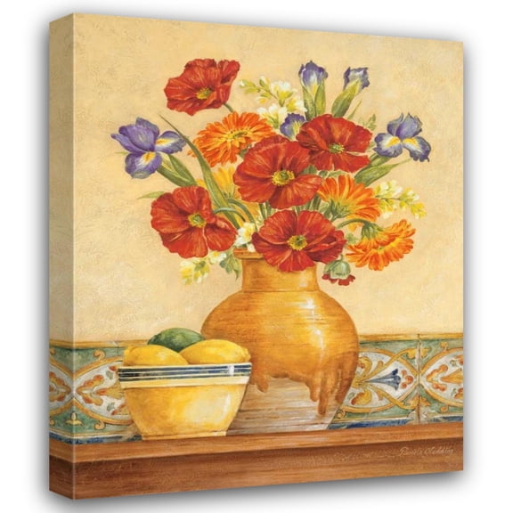 Pamela Gladding 15x18 Gallery Wrapped Canvas Wall Art Titled - Salsa Poppies