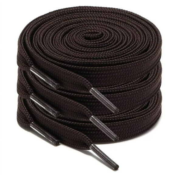3pair 3/8" Double Layer Flat Athletic Shoe Laces Strings for Sneakers 24-72 Inch