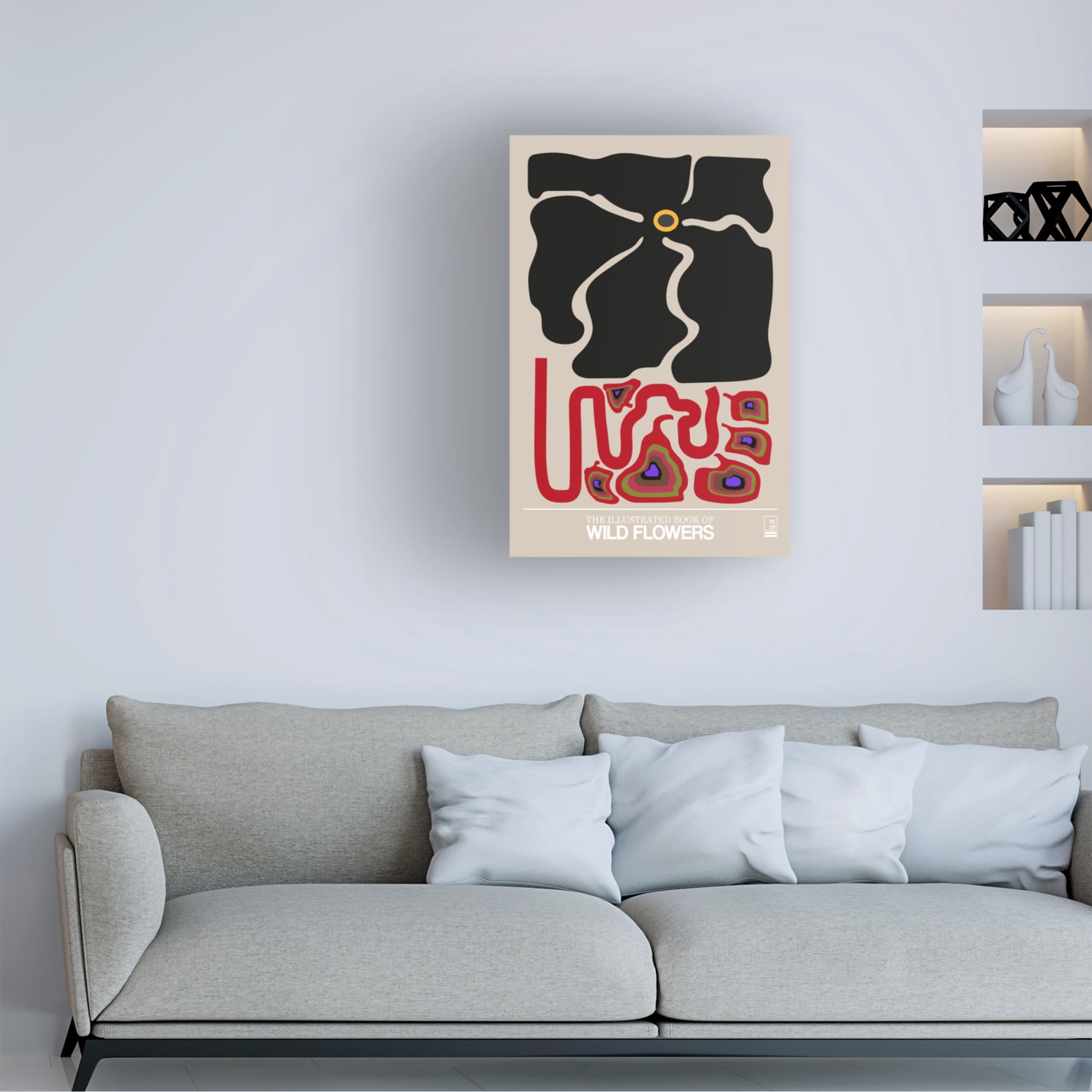Trademark Fine Art Frances Collett The Illustrated Book Of Wild Flowers Vol.1 Greige Canvas Wall Art