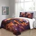 thumbnail image 4 of Flaming Skull Bedding Set 3 Piece Mysterious Printed Microfibre Zip Duvet Cover, 4 of 5